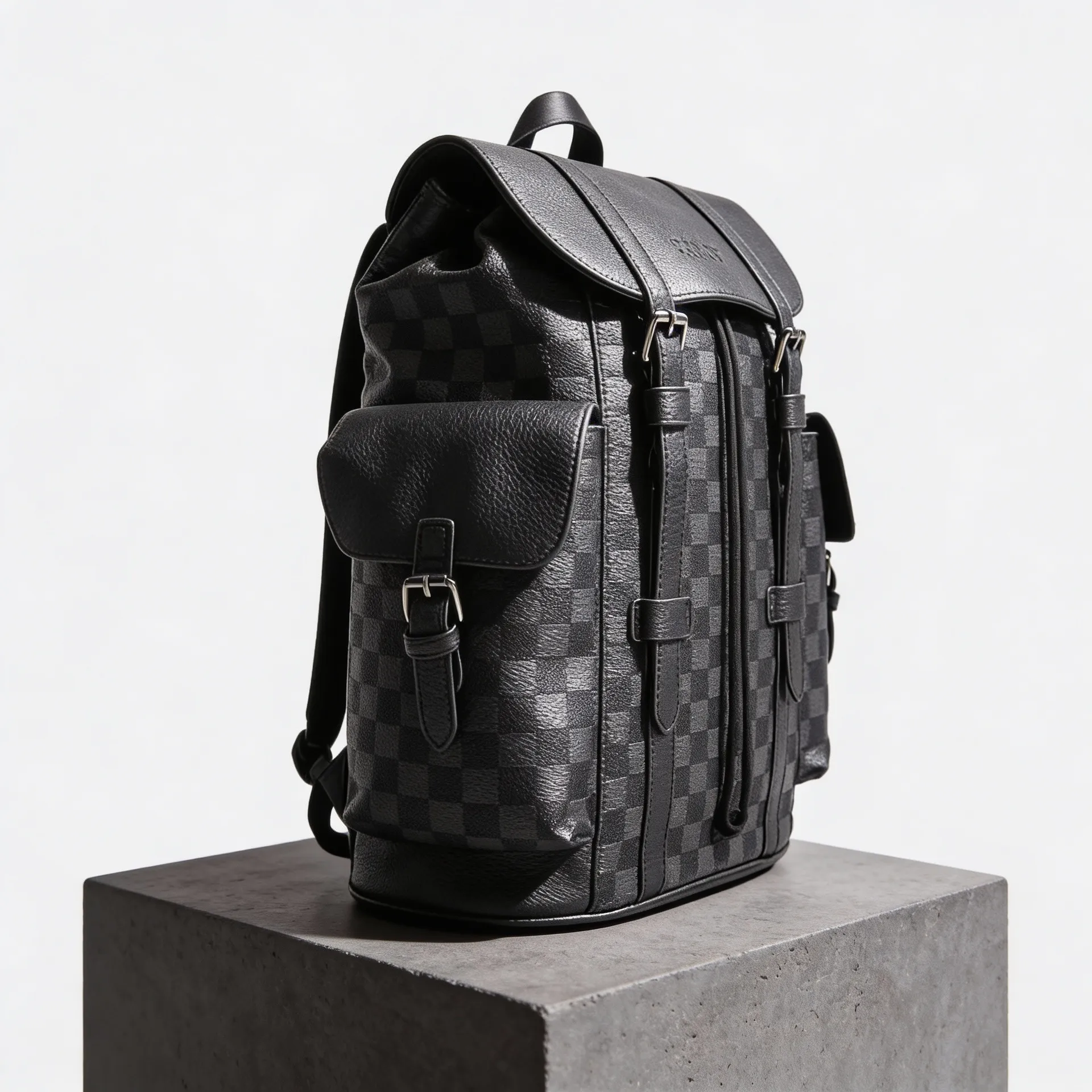 Checkered flap backpack product image